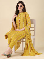 Thumbnail for Embellished Buttoned Kurta With Pant And Dupatta Set, Multicolor - Hiral Fashion - Distacart