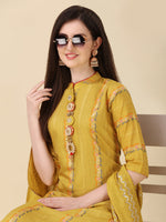 Thumbnail for Embellished Buttoned Kurta With Pant And Dupatta Set, Multicolor - Hiral Fashion - Distacart
