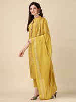 Thumbnail for Embellished Buttoned Kurta With Pant And Dupatta Set, Multicolor - Hiral Fashion - Distacart