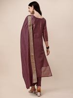 Thumbnail for Hand Embroidered Kurta With Pant And Dupatta Set, Multicolor - Hiral Fashion - Distacart