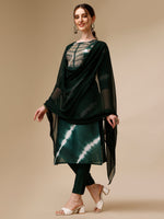 Thumbnail for Lehariya Printed And Embroidered Kurta With Pant And Dupatta Set, Multicolor - Hiral Fashion - Distacart