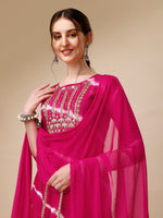 Thumbnail for Lehariya Printed And Embroidered Kurta With Pant And Dupatta Set, Multicolor - Hiral Fashion - Distacart