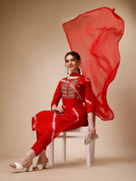 Thumbnail for Lehariya Printed And Embroidered Kurta With Pant And Dupatta Set, Multicolor - Hiral Fashion - Distacart