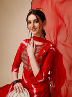 Thumbnail for Lehariya Printed And Embroidered Kurta With Pant And Dupatta Set, Multicolor - Hiral Fashion - Distacart