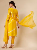 Thumbnail for Lehariya Printed And Embroidered Kurta With Pant And Dupatta Set, Multicolor - Hiral Fashion - Distacart