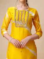 Thumbnail for Lehariya Printed And Embroidered Kurta With Pant And Dupatta Set, Multicolor - Hiral Fashion - Distacart