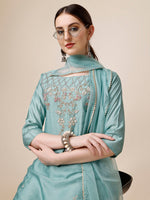 Thumbnail for Hand Embroidered Kurta With Pant & Dupatta Set, Multicolor - Hiral Fashion - Distacart