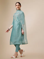 Thumbnail for Hand Embroidered Kurta With Pant & Dupatta Set, Multicolor - Hiral Fashion - Distacart