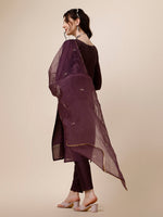 Thumbnail for Embroidered Kurta With Pant And Dupatta Set, Multicolor - Hiral Fashion - Distacart