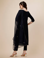 Thumbnail for Embroidered Kurta With Pant And Dupatta Set, Multicolor - Hiral Fashion - Distacart