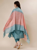 Thumbnail for Embroidered Kurta With Pant And Dupatta Set, Multicolor - Hiral Fashion - Distacart