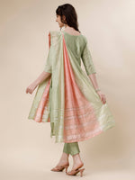 Thumbnail for Embroidered Kurta With Pant And Dupatta Set, Multicolor - Hiral Fashion - Distacart