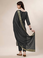 Thumbnail for Embroidered Kurta With Pant And Dupatta Set, Multicolor - Hiral Fashion - Distacart