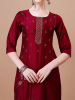 Thumbnail for Placement Hand Embroidered Kurta With Pant & Dupatta Set, Multicolor - Hiral Fashion - Distacart