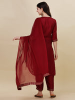 Thumbnail for Foil Printed Kurta With Pant And Dupatta Set, Multicolor - Hiral Fashion - Distacart