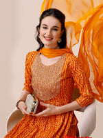 Thumbnail for Bandhani Printed & Embroidered Kurta With Pant & Dupatta Set, Multicolor - Hiral Fashion - Distacart