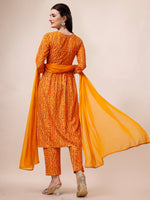 Thumbnail for Bandhani Printed & Embroidered Kurta With Pant & Dupatta Set, Multicolor - Hiral Fashion - Distacart