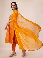 Thumbnail for Bandhani Printed & Embroidered Kurta With Pant & Dupatta Set, Multicolor - Hiral Fashion - Distacart