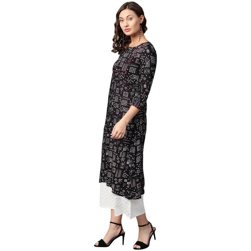 Anubhutee Women's Rayon Black Kurta Set - Distacart