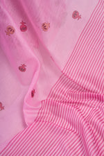 Thumbnail for Vastranavya Baby Pink Digital Printed Linen Ready To Wear Designer Saree with Unstitched Blouse - Distacart