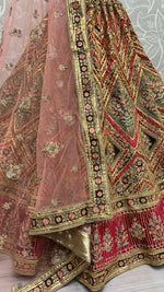 Thumbnail for Jyoti Fashion Women's Pista Green Velvet Golden Gotta, Multi Thread Embroidered with Diamond Work Wedding Lehenga Choli - Distacart