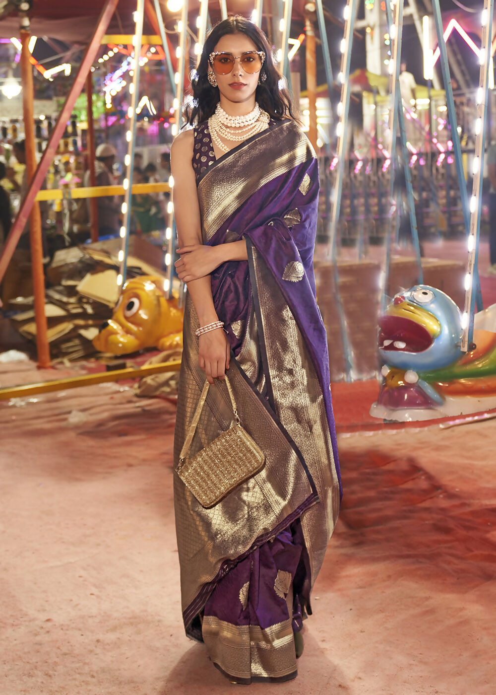 Beautiful Wine Handloom Weaving Silk Saree - Emponline - Distacart