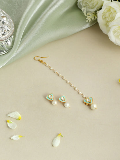 Ruby Raang Saanjh Pearl Tikka Set - Distacart