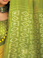 Thumbnail for NOZ2TOZ Women's Cotton Blend Yellow Printed Designer Saree With Blouse Piece - Distacart