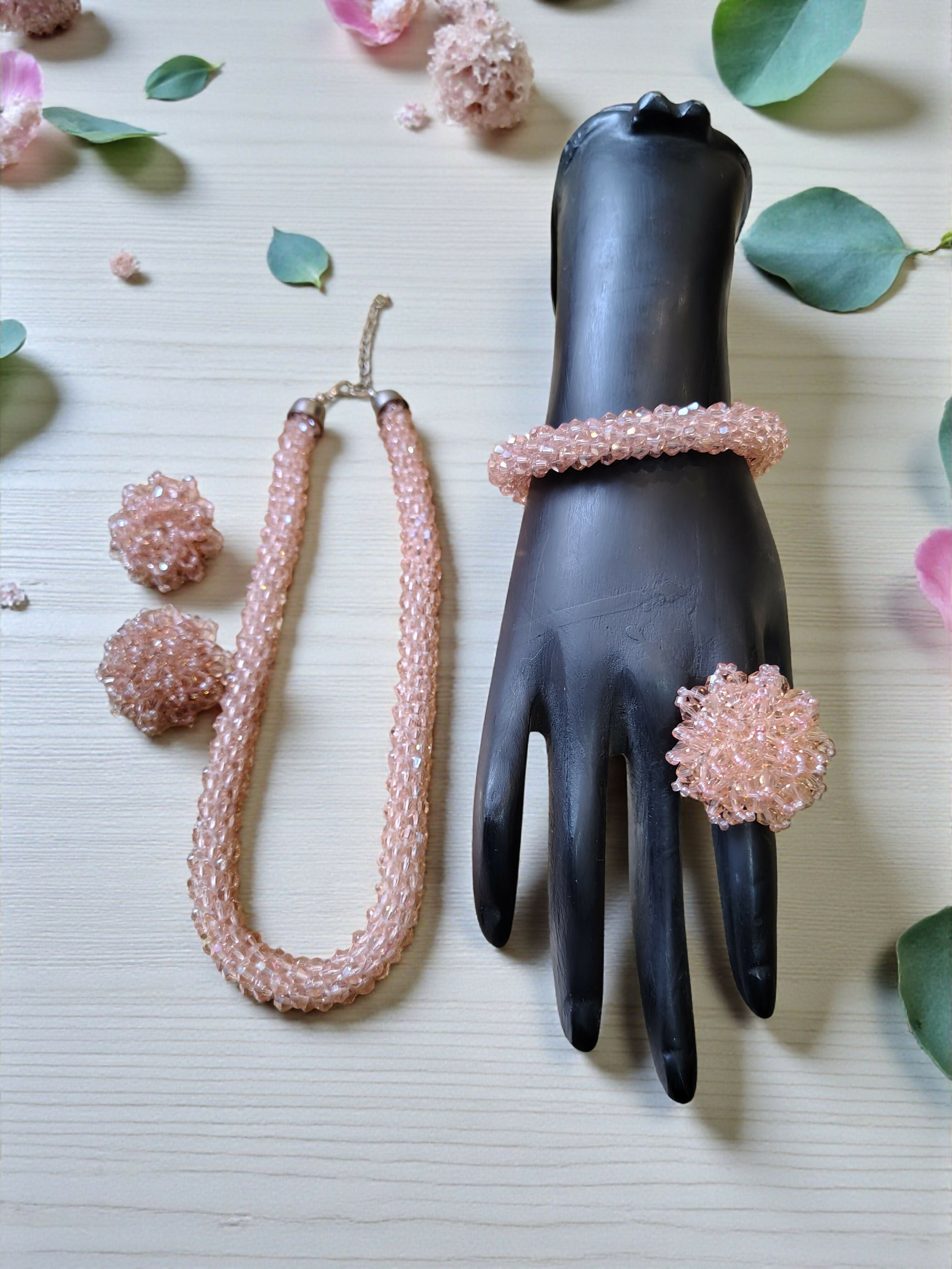 Inhanns Rangshine 4-In-1 Crystal Glam Set - Handmade - Peach - Distacart