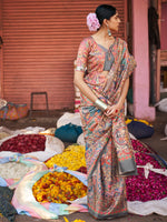 Thumbnail for NOZ2TOZ Women's Silk Blend Beige Printed Designer Saree With Blouse Piece - Distacart