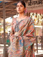 Thumbnail for NOZ2TOZ Women's Silk Blend Beige Printed Designer Saree With Blouse Piece - Distacart