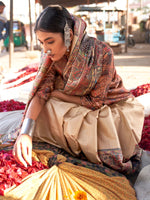 Thumbnail for NOZ2TOZ Women's Silk Blend Beige Printed Designer Saree With Blouse Piece - Distacart