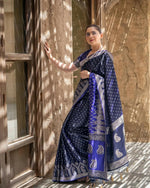 Thumbnail for Preksha Creation Indian Style Banarasi Soft Silk Women Saree - Dark Blue - Distacart