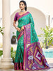 Shree Shyam Fashion Pochampalli Silk Rama Green Saree - Distacart