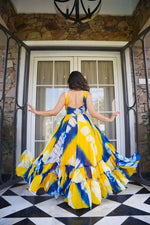 Thumbnail for Preksha Creation Women Yellow Heavy Georgette Gown - Distacart