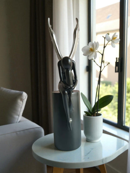 Sun Mun Decors Black & Silver Lady with Wings