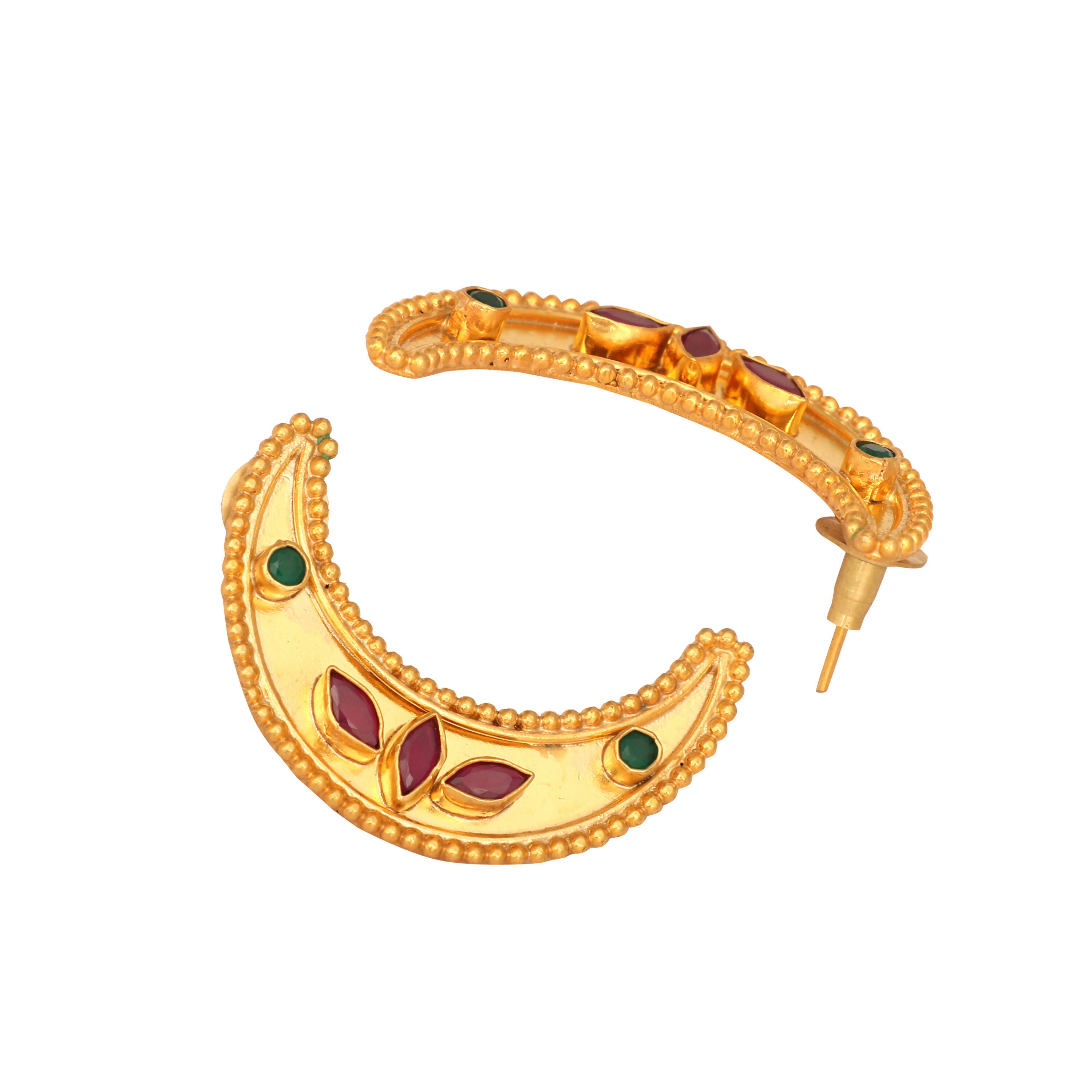 Nuyug 22K Gold Plated Pink Lunar Earrings