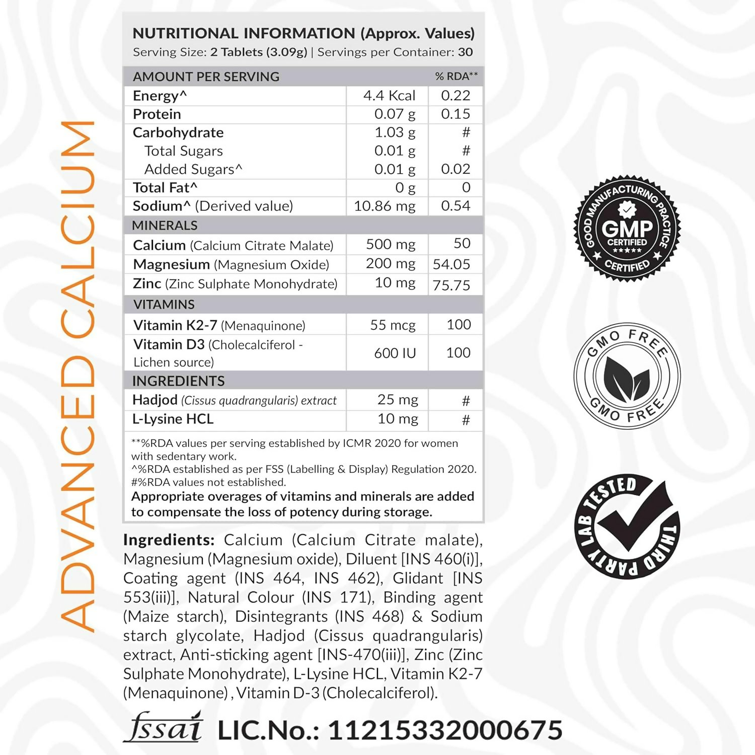 As-It-Is Atom Advance Calcium With Hadjod Ext Veg Tablets