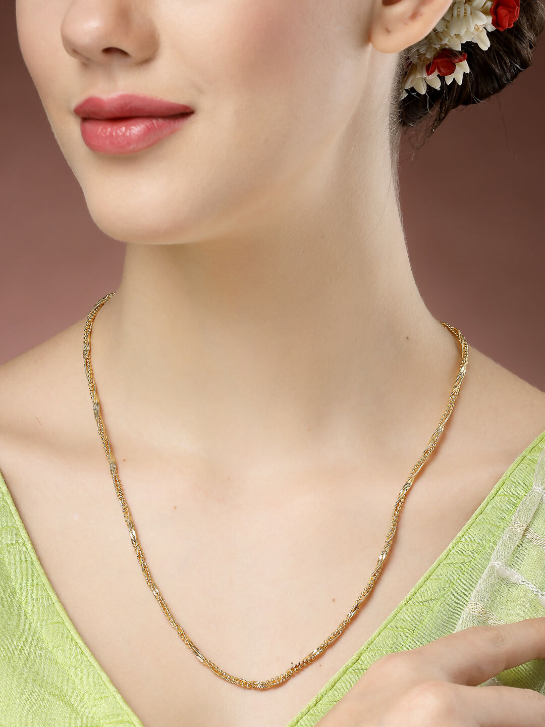 NVR Women's Gold-Polished Minimal Chain - Distacart