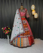 Thumbnail for Preksha Creation Soft Butter Silk With Digital Prints Women Lehenga Choli With Real Mirror Work - Red - Distacart