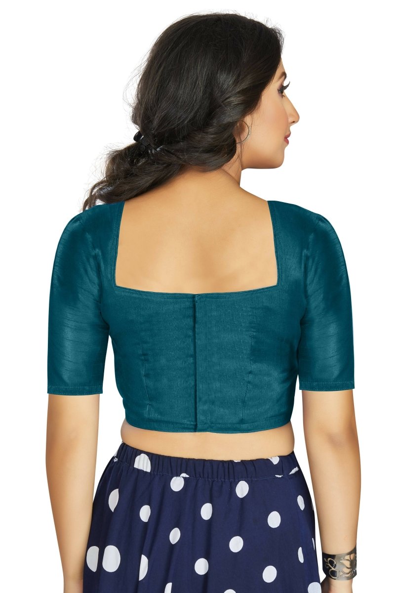 Aastha Fashion Women's Teal Art Silk Designer Traditional Readymade Blouse - Distacart