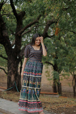 Thumbnail for Aayaa Pure Chanderi Gown With Heavy Digital Print - Multi Color - Distacart