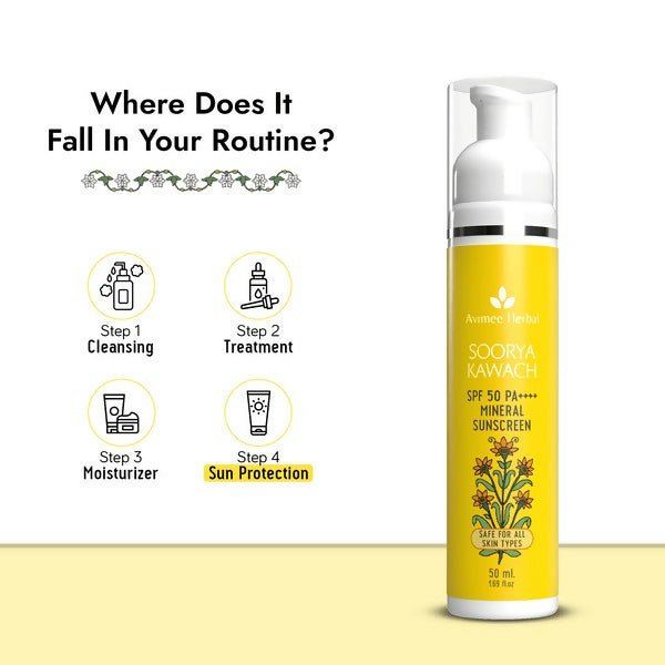 Avimee Herbal Soorya Kawach SPF50 PA++++ 100% Mineral Sunscreen - Distacart