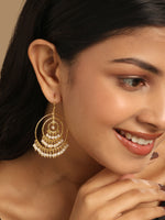 Thumbnail for Nuyug 18k Triple Pearl Hoop Anti Tarnish Earrings