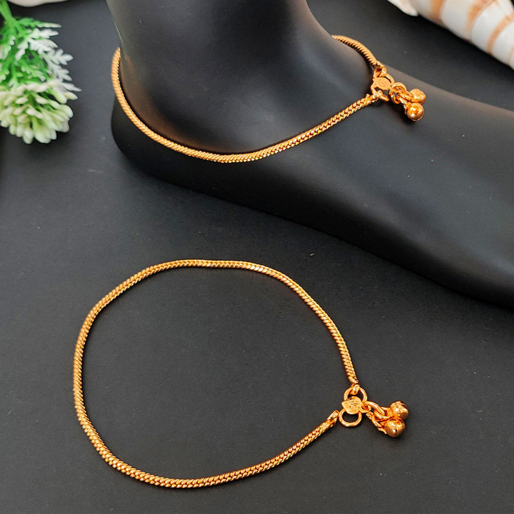 JS Fashion High Gold Thick Chain Traditional Anklet for Women & Girls