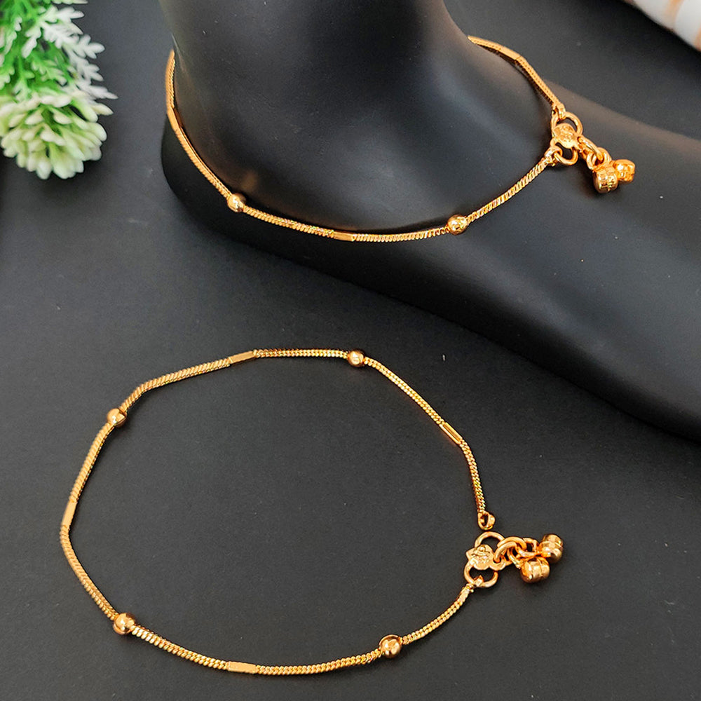 JS Fashion Classic High Gold Beaded Payal for Women & Girls