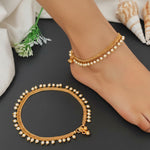 Thumbnail for JS Fashion High Gold Pearl Drop Designer Payal for Women & Girls - Distacart