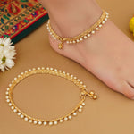 Thumbnail for JS Fashion High Gold Fancy Pearl Anklet for Women & Girls - Distacart