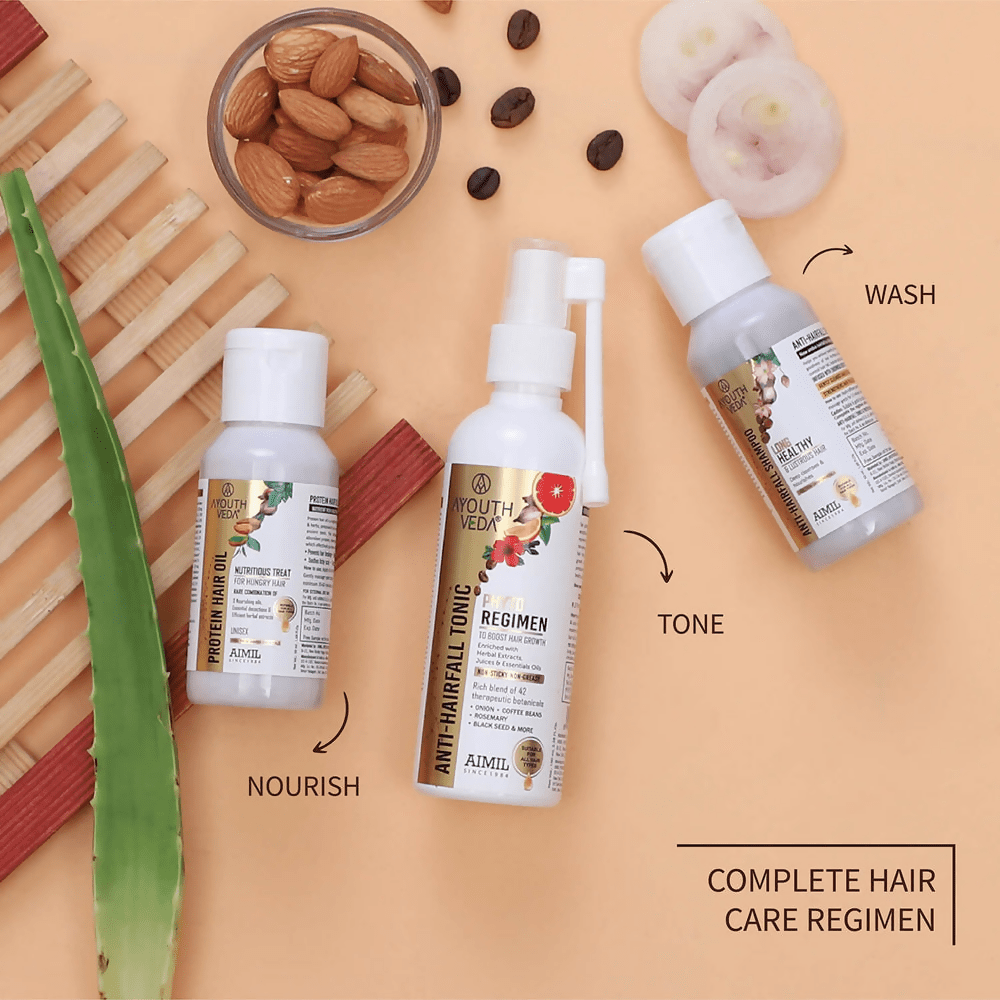 AyouthVeda Anti Hair Fall Tonic Complete Care Kit - Distacart
