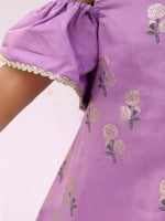 Thumbnail for Lil Drama Mishti Purple Kurta and Sharara Set For Girls